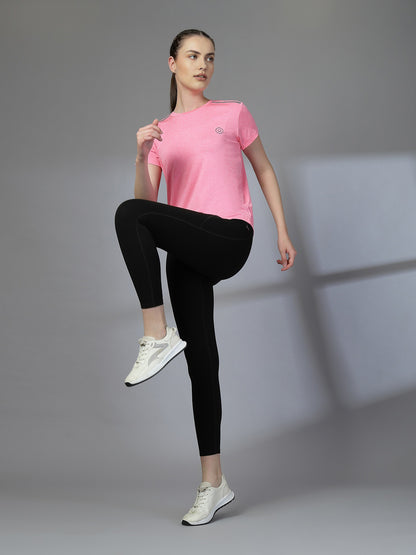 Women's Half Sleeve Dry Fit Gym T-Shirt Pink