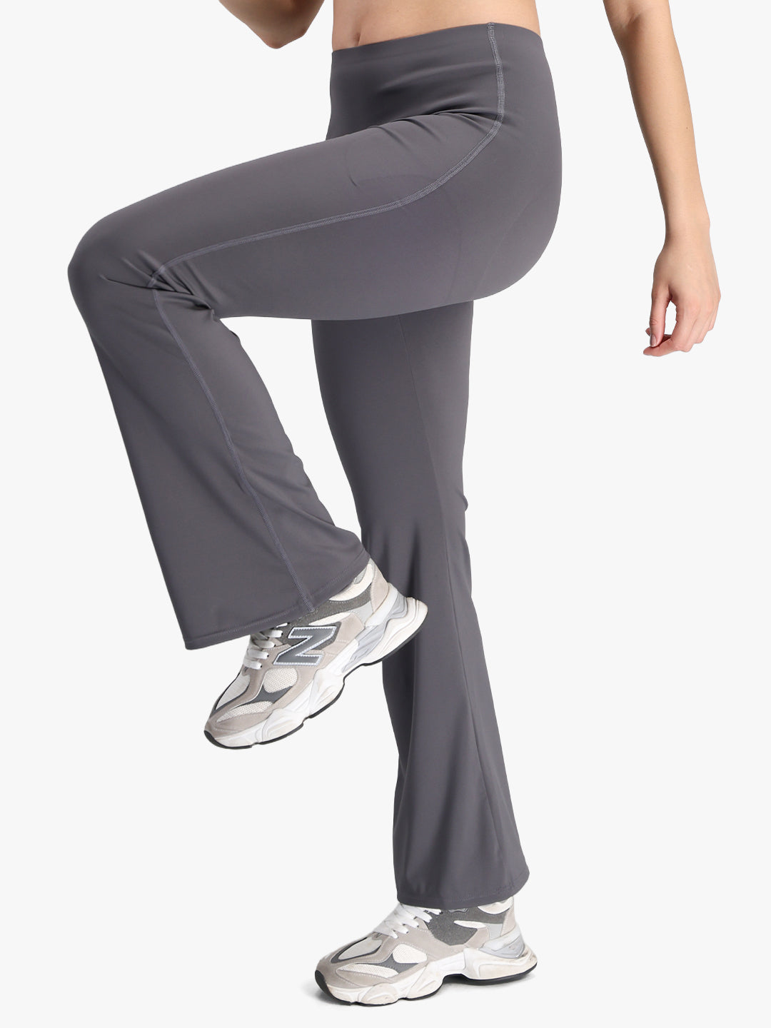 Women Seamless Power Flared Pants Grey