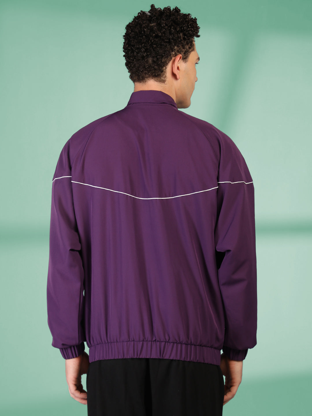 Men Winter Sports Regular Fit Windcheater Jacket Purple