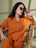 Women Orange Casual Summer Co-ord Set