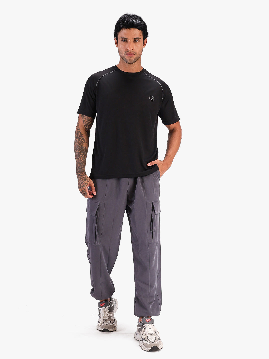 Men's Half Sleeves Quick Dry Sports T-shirt Black