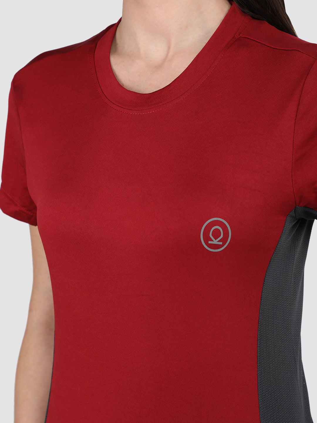 Women's Half Sleeves Gym Sports T-Shirt Maroon