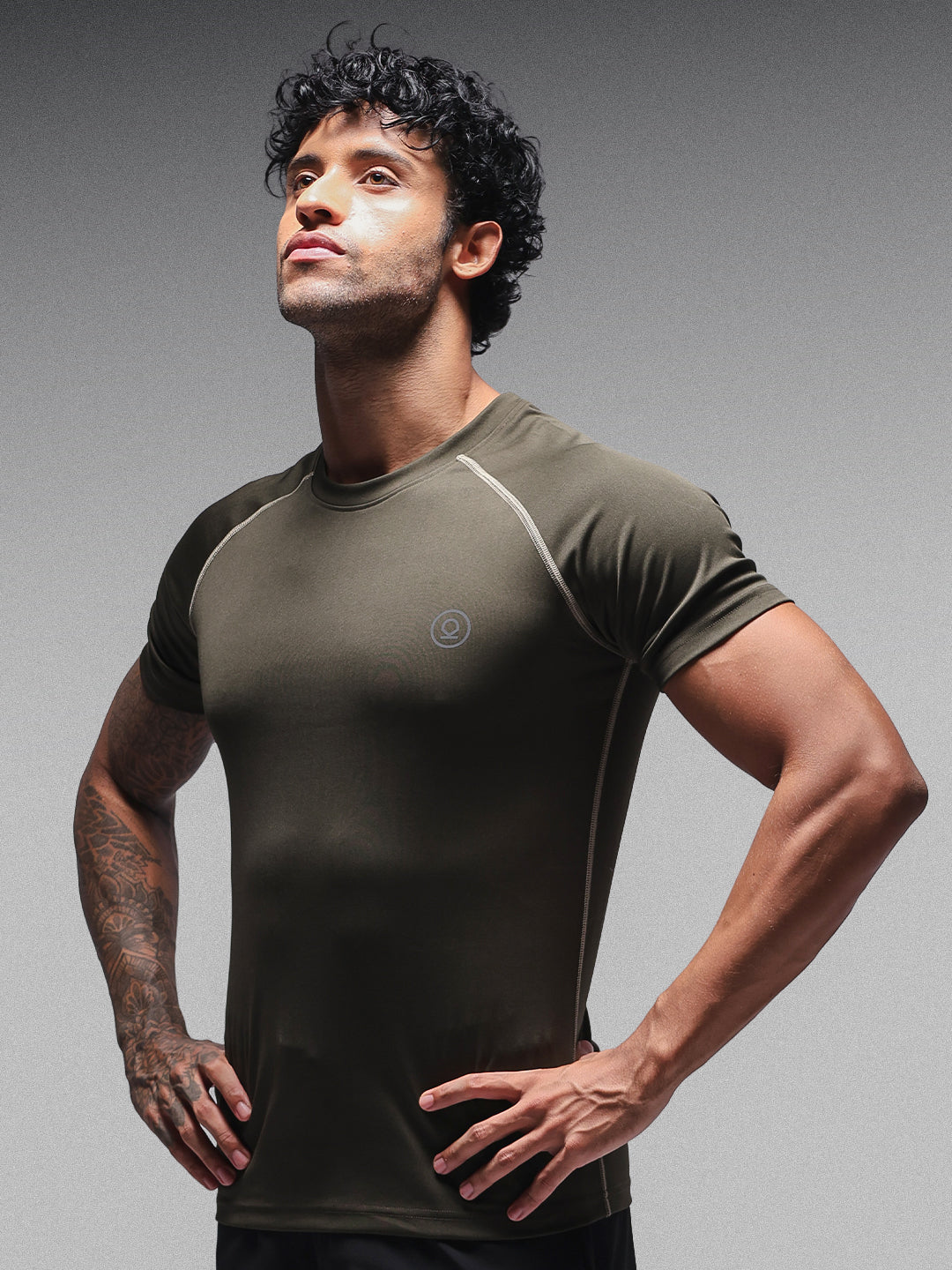 Men’s Performance Compression T-Shirt for Gym Olive
