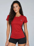 Women's Half Sleeves Gym Sports T-Shirt Maroon