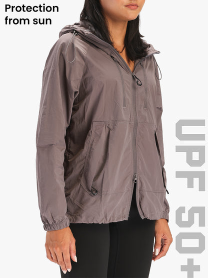 Women’s Lightweight Hooded Summer Jacket Grey