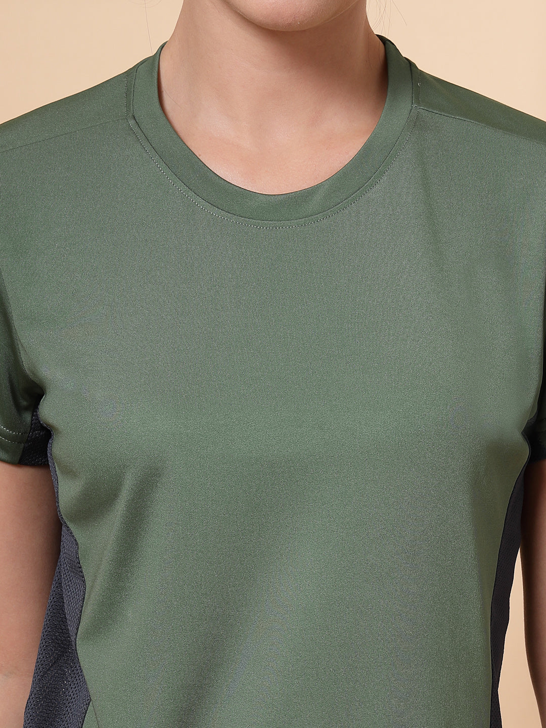 Women's Half Sleeve Dry Fit Active Wear Sports T-shirts Green