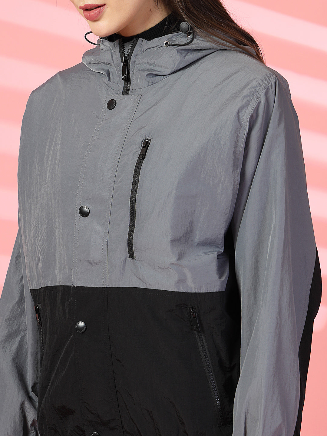 Women’s Lightweight UPF 50+ Sun Protection Summer Jacket Grey Black