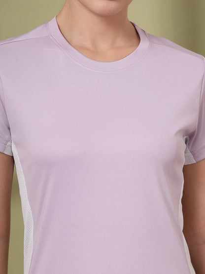 Women's Half Sleeve Dry Fit Active Wear Sports T-shirts Lavender