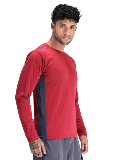Men's Regular Dry Fit Gym Sports T-Shirt Maroon