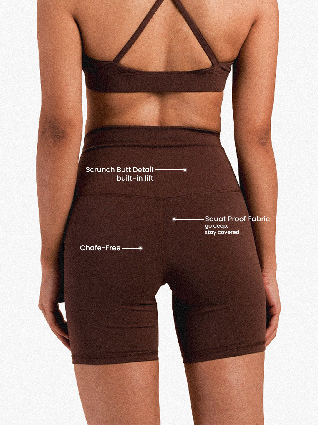 Women’s Seamless Training & Yoga Shorts Brown