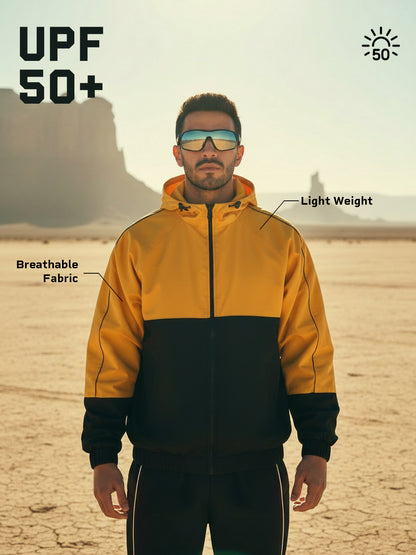 Men’s Lightweight UPF 50+ Sun Protection Summer Jacket Yellow Black