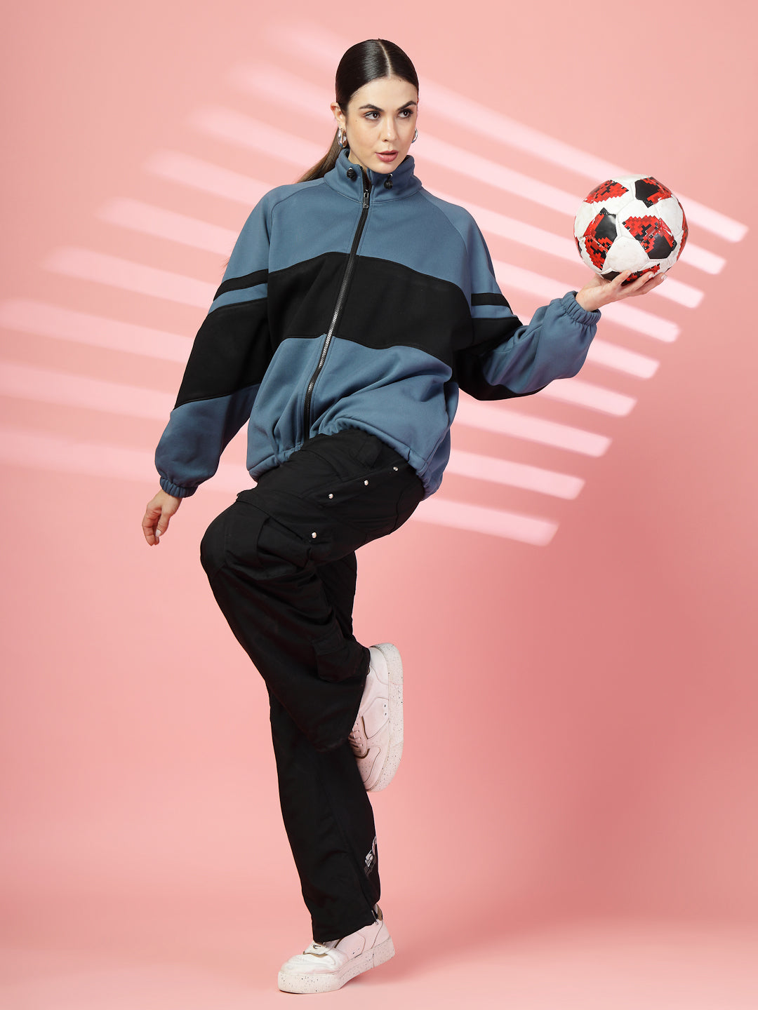 Women Winter Sports Zipper Stylish Oversized Jacket