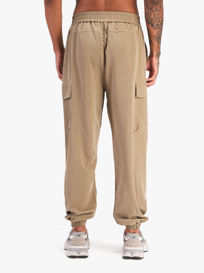 Men’s Khaki Sports Track Pants with Side Pockets
