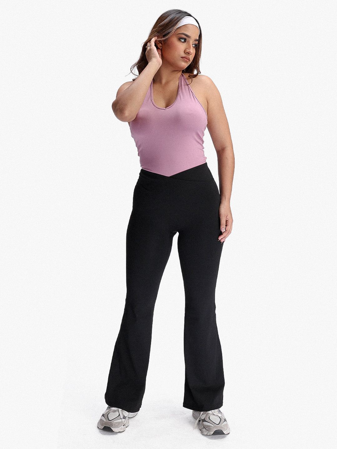 Women’s Crossover Flared Pants Black