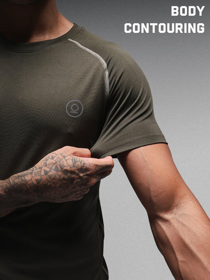 Men’s Performance Compression T-Shirt for Gym Olive
