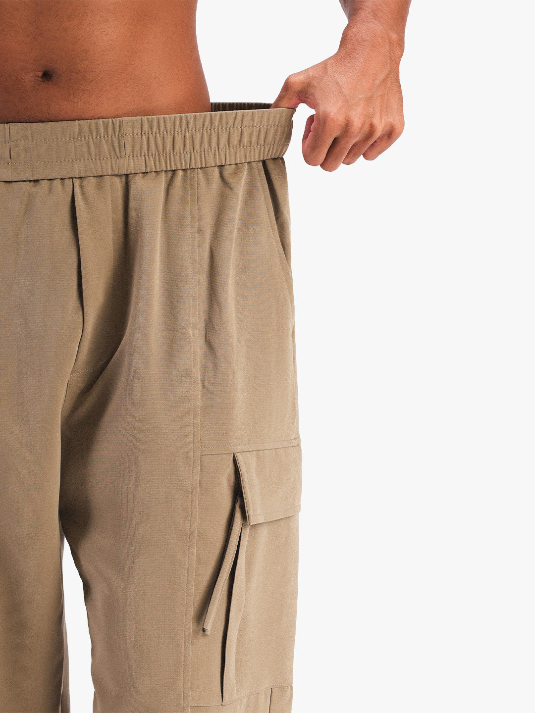 Men’s Khaki Sports Track Pants with Side Pockets