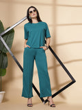 Women's Teal Casual Summer Co-ord Set