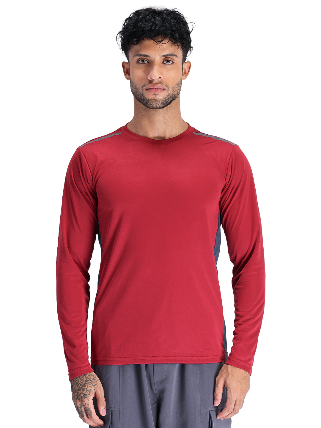 Men's Regular Dry Fit Gym Sports T-Shirt Maroon