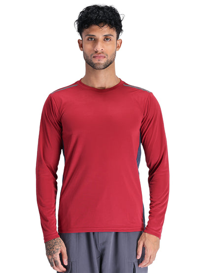 Men's Regular Dry Fit Gym Sports T-Shirt Maroon