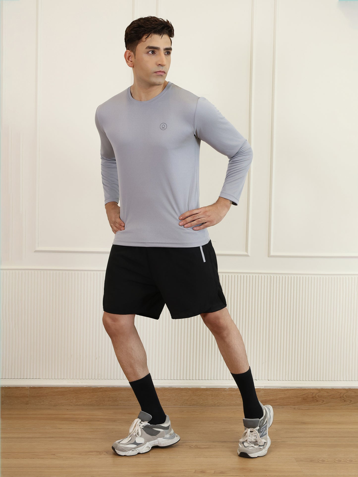 Men's Regular Dry Fit Full Sleeve Gym T-Shirt Sand