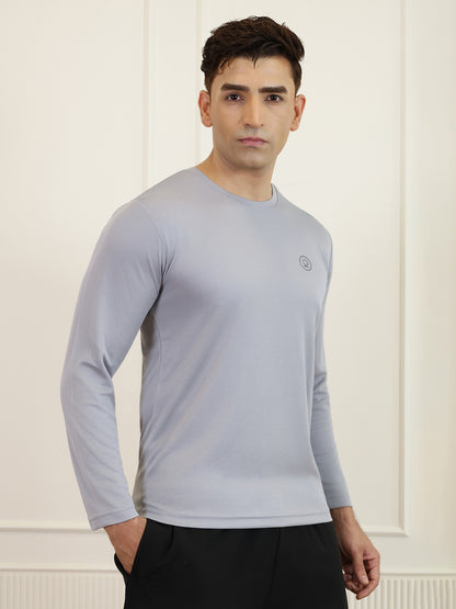 Men's Regular Dry Fit Full Sleeve Gym T-Shirt Sand