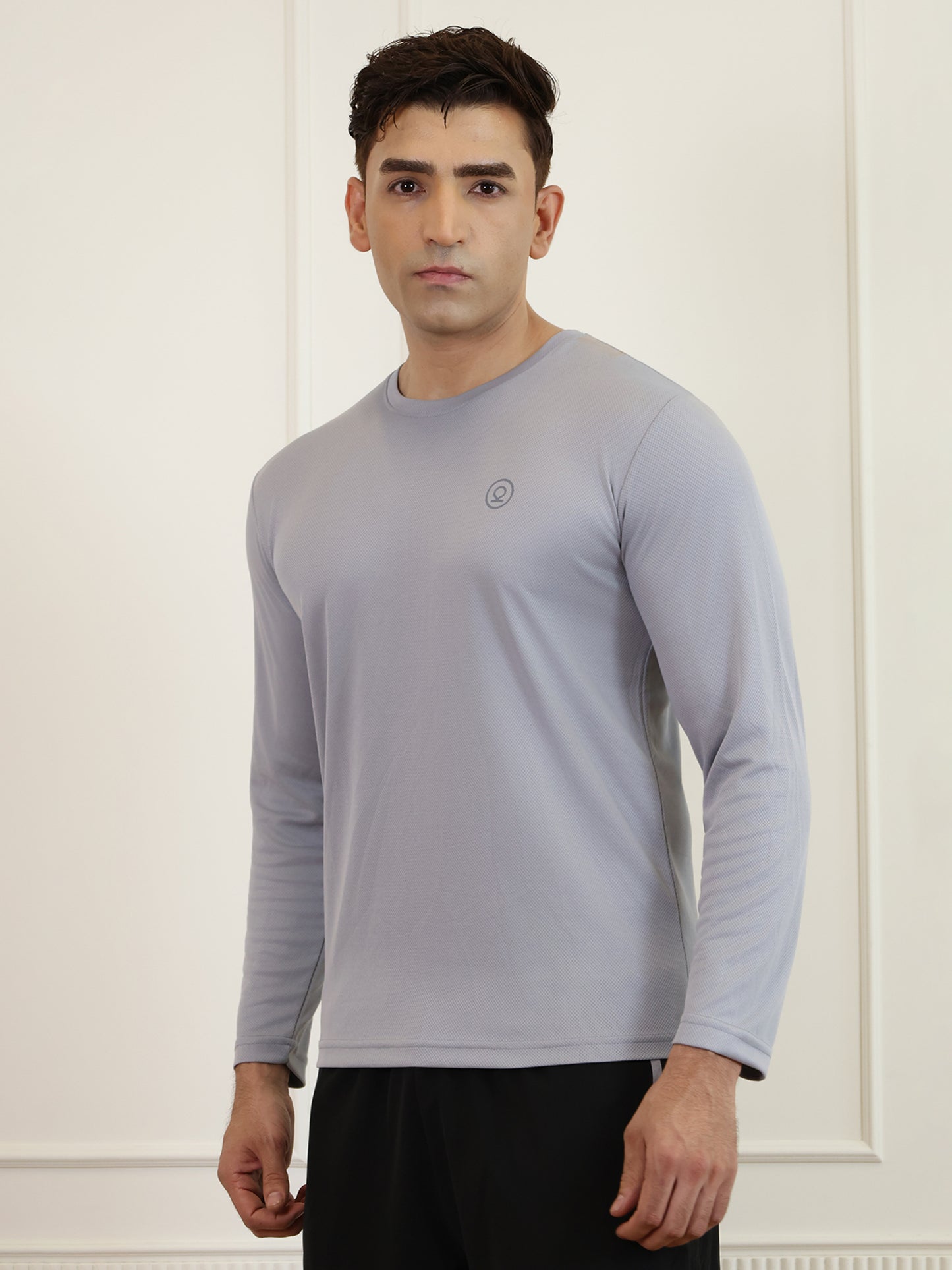 Men's Regular Dry Fit Full Sleeve Gym T-Shirt Sand