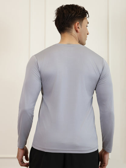 Men's Regular Dry Fit Full Sleeve Gym T-Shirt Sand