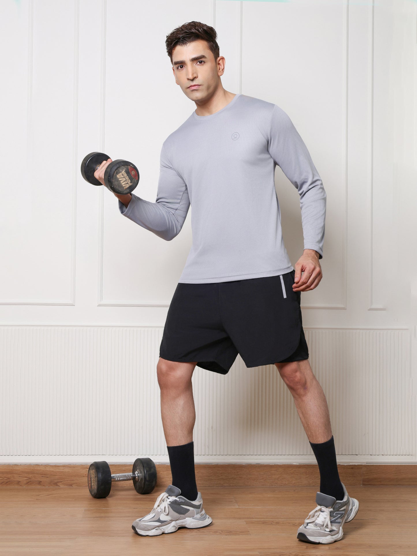Men's Regular Dry Fit Full Sleeve Gym T-Shirt Sand
