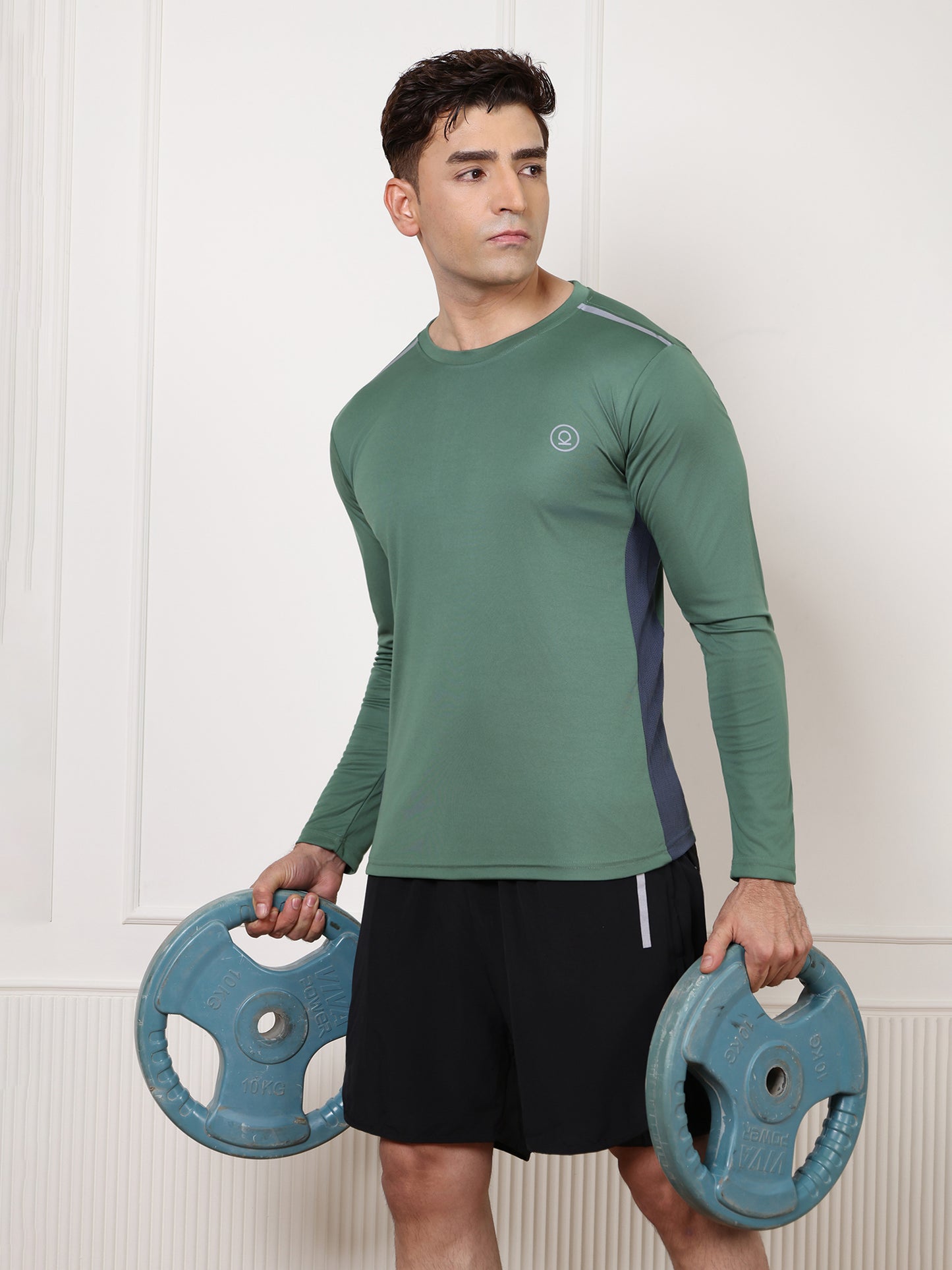 Men's Regular Dry Fit Gym Sports T-Shirt Light Green