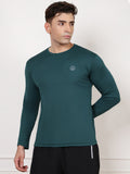 Men's Regular Dry Fit Full Sleeve Gym T-Shirt Dark Green