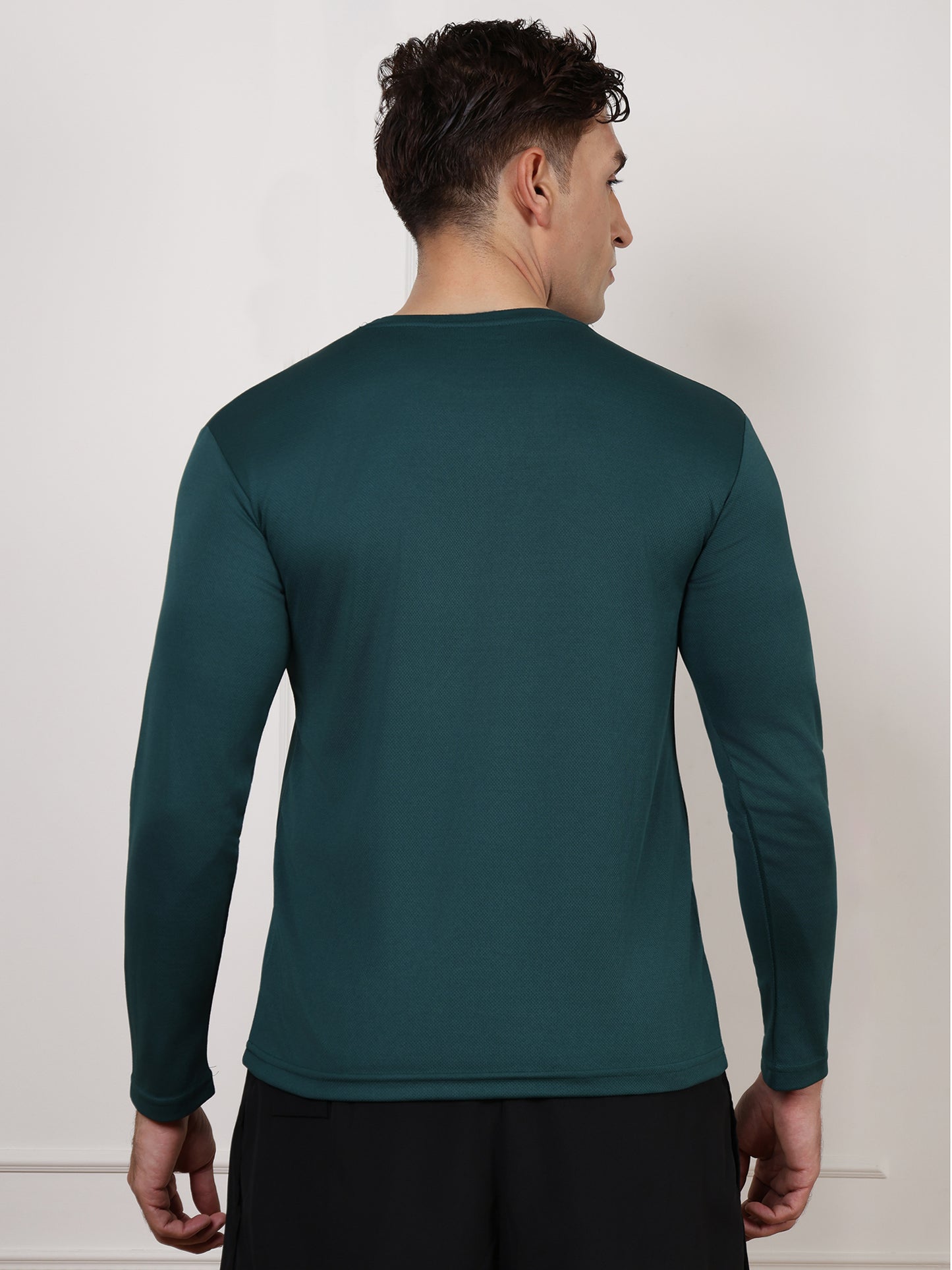 Men's Regular Dry Fit Full Sleeve Gym T-Shirt Dark Green