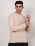Men's Regular Dry Fit Full Sleeve Gym T-Shirt Beige