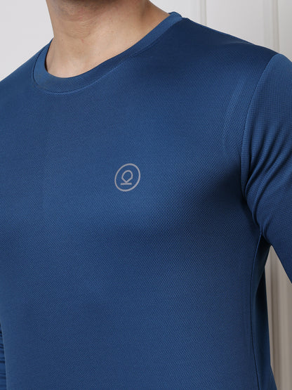 Men's Regular Dry Fit Full Sleeve Gym T-Shirt Indigo