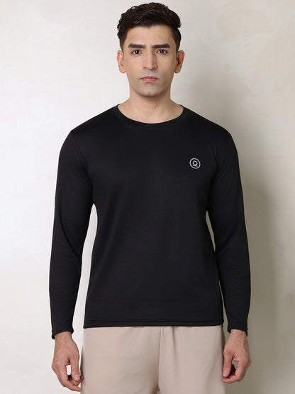 Men's Regular Dry Fit Full Sleeve Gym T-Shirt Black