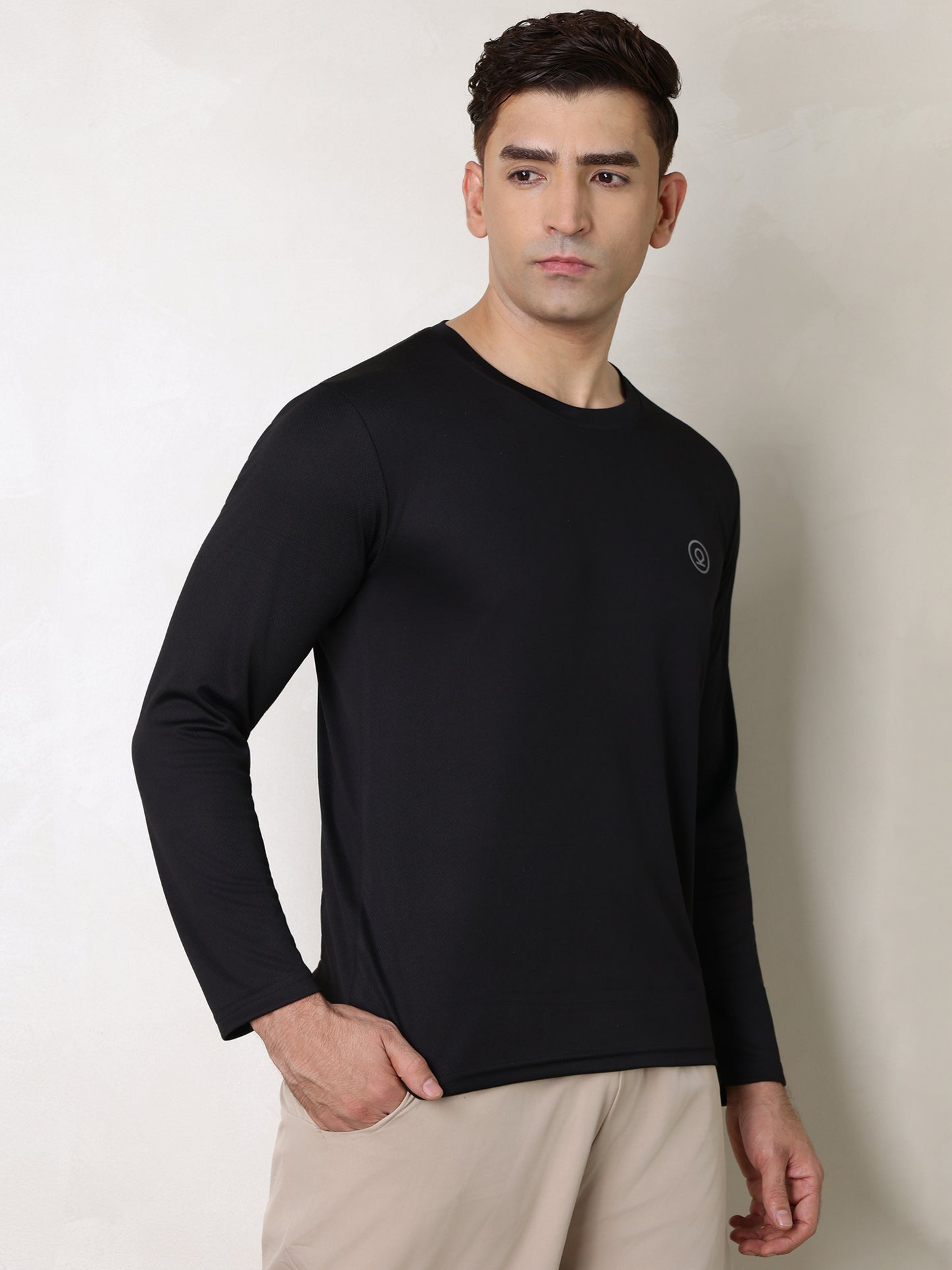 Men's Regular Dry Fit Full Sleeve Gym T-Shirt Black