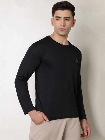 Men's Regular Dry Fit Full Sleeve Gym T-Shirt Black