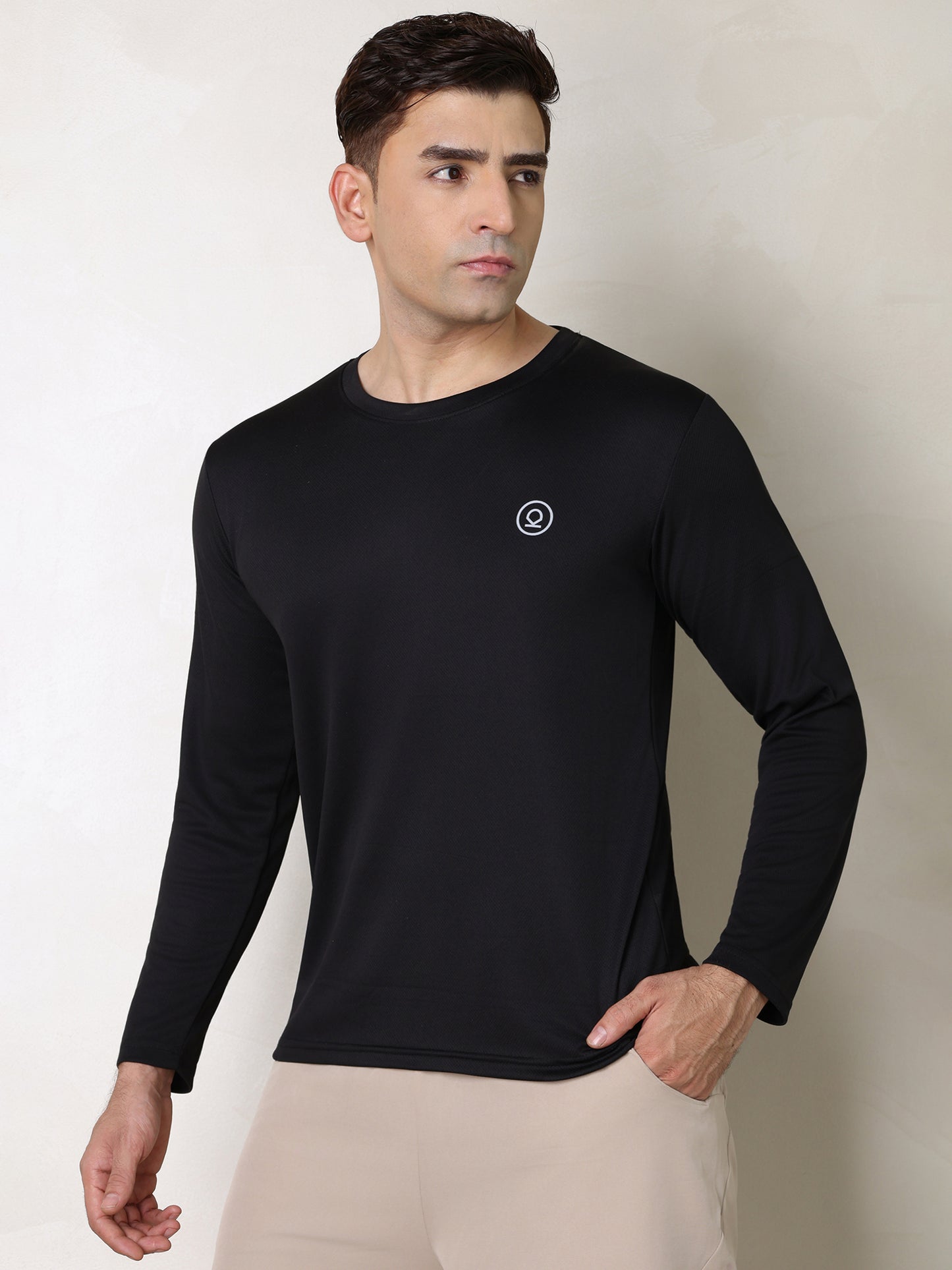 Men's Regular Dry Fit Full Sleeve Gym T-Shirt Black
