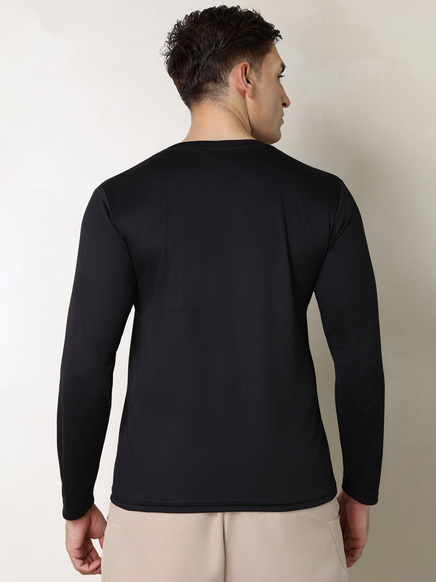 Men's Regular Dry Fit Full Sleeve Gym T-Shirt Black