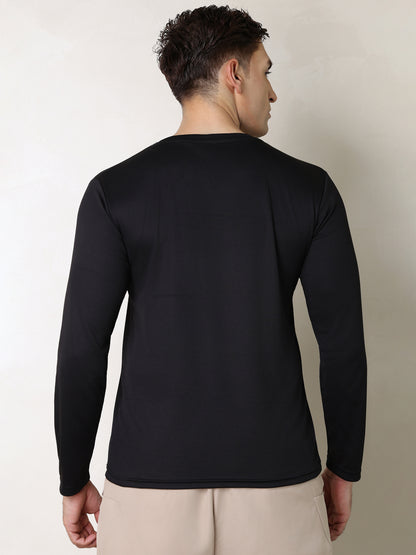Men's Regular Dry Fit Full Sleeve Gym T-Shirt Black