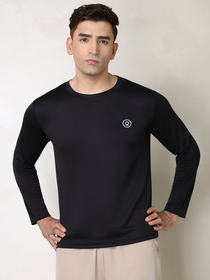 Men's Regular Dry Fit Full Sleeve Gym T-Shirt Black