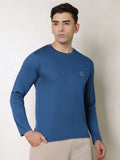 Men's Regular Dry Fit Full Sleeve Gym T-Shirt Indigo