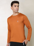 Men's Regular Dry Fit Full Sleeve Gym T-Shirt Rust