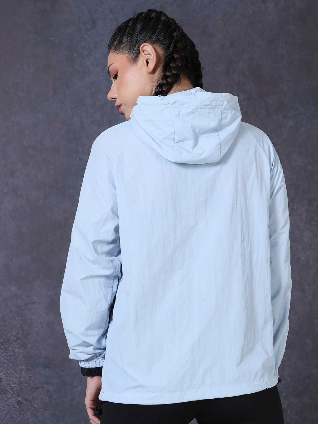 Women’s Ice Blue Lightweight Hooded Windcheater Jacket
