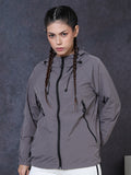 Women’s Grey Lightweight Hooded Windcheater Jacket