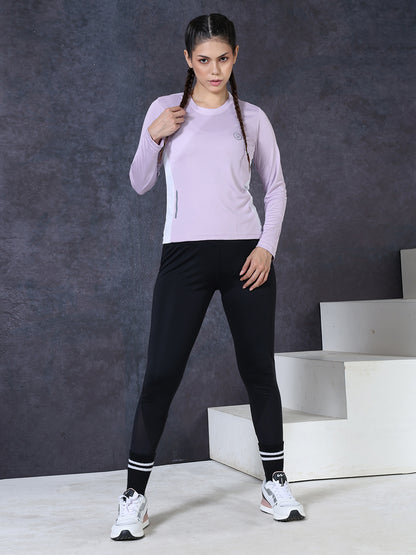 Women's Full Sleeves Gym Sports T-Shirt Lavender