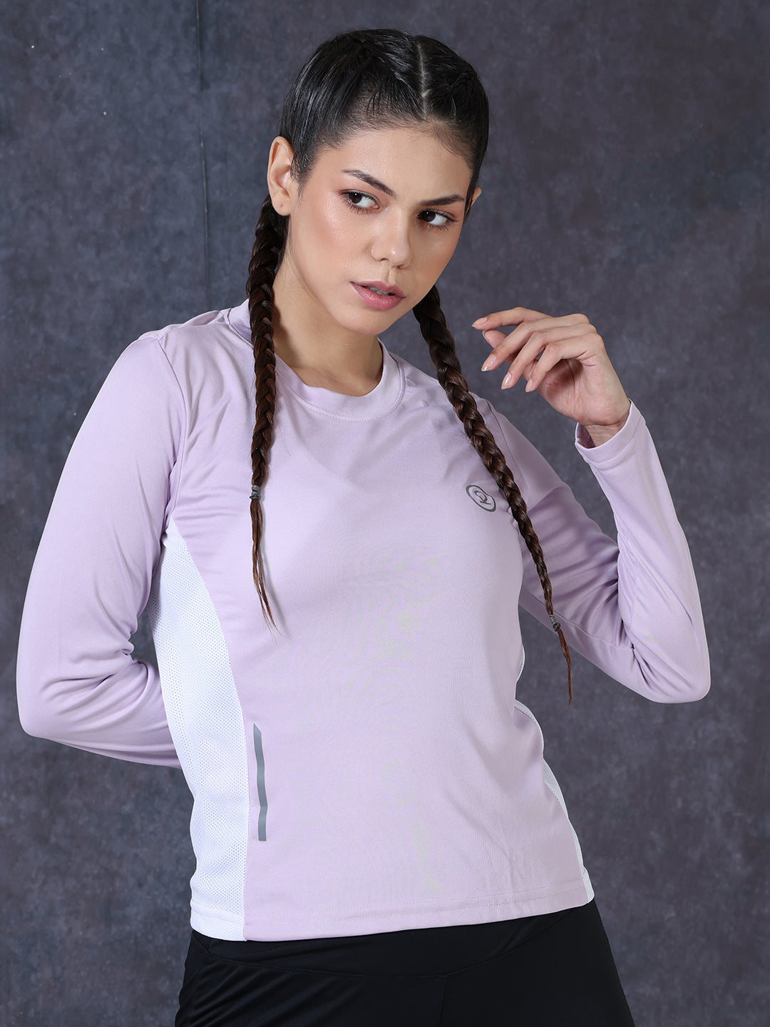 Women's Full Sleeves Gym Sports T-Shirt Lavender