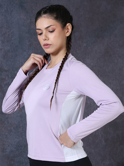 Women's Full Sleeves Gym Sports T-Shirt Lavender