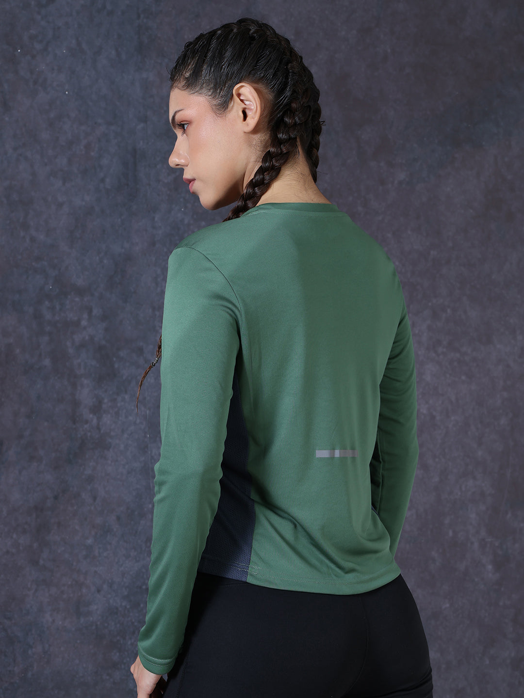 Women's Full Sleeves Gym Sports T-Shirt Green