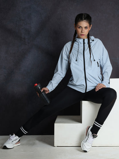Women’s Ice Blue Lightweight Hooded Windcheater Jacket