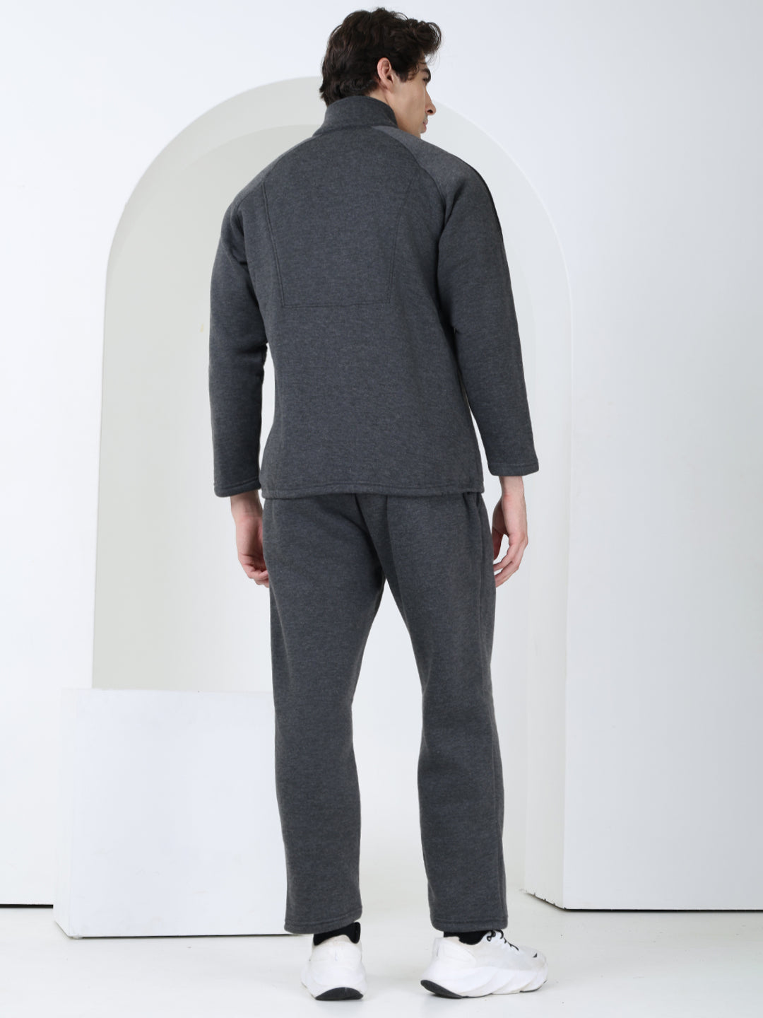 Men Anthra Black Full Zipper Winter Tracksuit